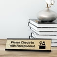 thumbnail image 2 of Please Check-In With Receptionist, Desk Sign or Front Desk Counter Sign (2 x 8"), 2 of 3