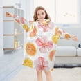 thumbnail image 5 of FORMRS Wearable Blanket Hoodie with Sleeves for Kids Cozy Flannel Sweatshirt, Floral Orange, 5 of 7