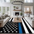 thumbnail image 4 of Blue White American Police Flag Area Rug 6x9 FT,Non Slip Living Room Throw Carpet,Honoring Law Enforcement Officers Washable Soft Large Floor Carpet Non-Shedding Rug for Bedroom Dining Room Play Room, 4 of 9