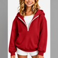 thumbnail image 2 of YOUYEDIAN Half Zip up Hoodies for Teen Girls Casual Fleece Hooded Sweatshirt Fall Winter Long Sleeve Hoodie, 2 of 4
