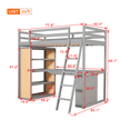 thumbnail image 4 of Aukfa Twin Loft Bed with Desk and Storage Shelves, Wood Loft Bed with Drawer for Kids, Teens - Gray, 4 of 8