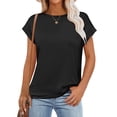 thumbnail image 6 of ANRABESS Womens Tops Summer Cap Sleeve Basic Tee Shirts 2026 Trendy Loose Fit Casual Dressy Business Work Tshirts Clothes Black S, 6 of 12