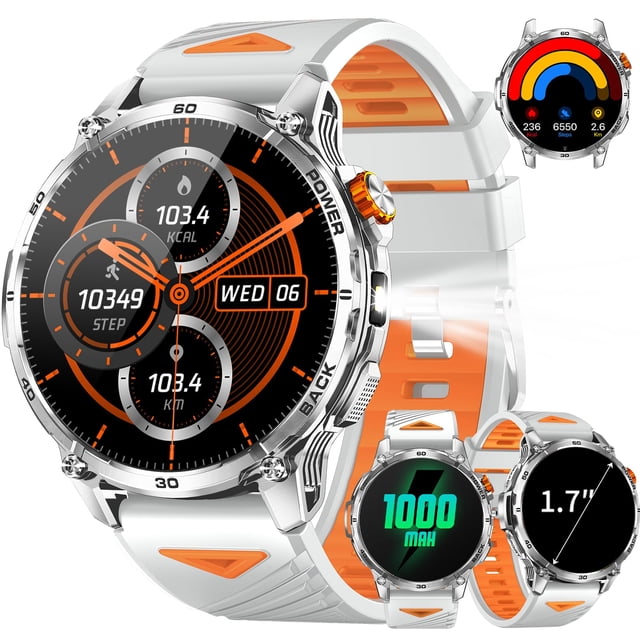 Smartwatch PODOEIL Military con pantalla HD de 1,7 pulgadas y batería de 1000 mAh