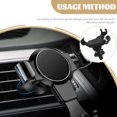 thumbnail image 2 of EeaseMX Soporte para teléfono móvil con sensor de gravedad, de metal premium, para salida de aire del coche, color negro, 2 of 7