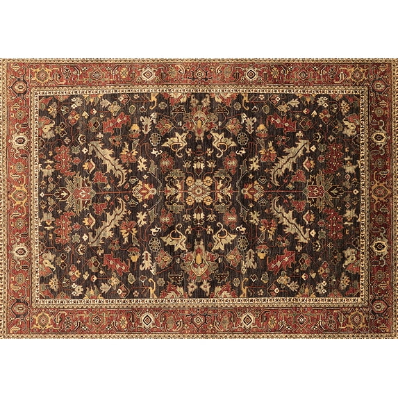 Ahgly Company Indoor Rectangle Oriental Brown Industrial Area Rugs, 5' x 8'