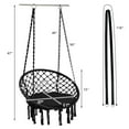 thumbnail image 3 of Costway Hammock Swing Chair with Cushion Hanging Hardware Kit Indoor Outdoor Black, 3 of 10