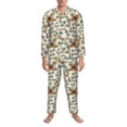 thumbnail image 3 of Vsdgher Hawaiian Style Mens Pajama Set, Soft Warm Long Sleeve Sleepwear, Cozy Button-Down Pjs for Men-Medium, 3 of 7