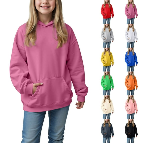 Ulanda Hoodies for Teen Girls Fashion Cute Oversized Long Sleeve Shirts Tops Tween Kids Hoodie Juniors Youth Preppy Clothes (Red, 18-24 Months)