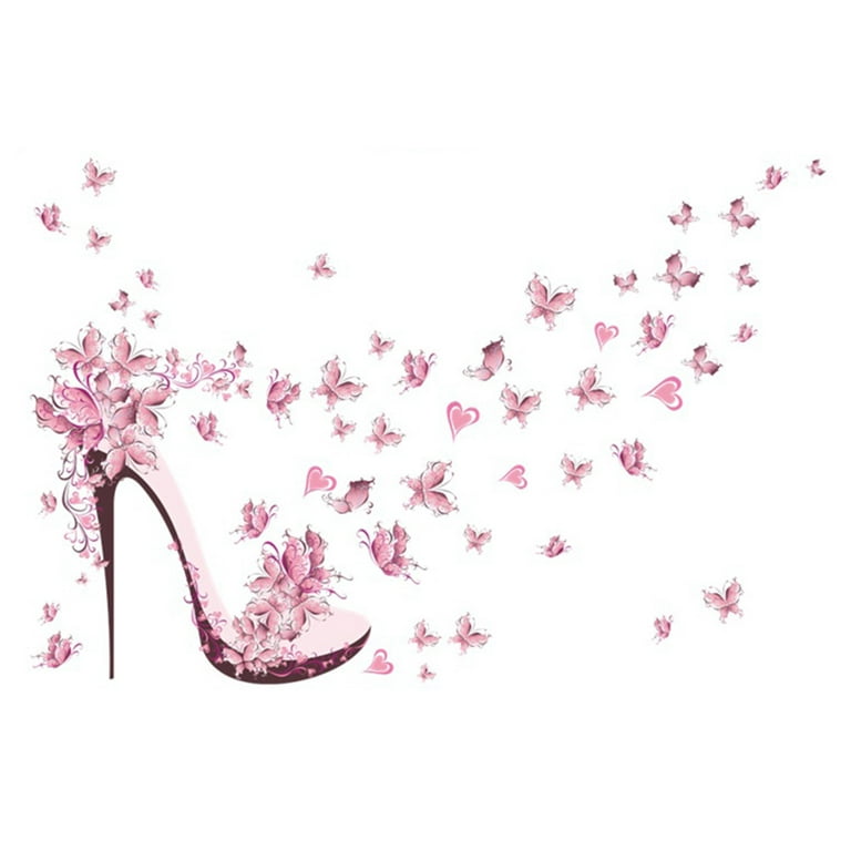 High Heel With A Flower Shoe Sticker
