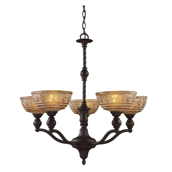 Elk Home 28-Inch Wide Norwich Chandelier, Traditional, Oiled Bronze