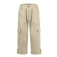 thumbnail image 5 of yillto Womens Cargo Capri Pant with Pockets High Waist Hiking Athletic Summer Causal Capris Pants, 5 of 7