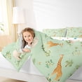 thumbnail image 4 of Castle Fairy Cartoon Lion Giraffe Elephant Bedding Comforter Set 2pcs for Preppy Child,Jungle Animal Twin Comforter Sets Microfiber,Chic Floral Wildlife Breathable Bedding Set,Breathable Home Decor, 4 of 8