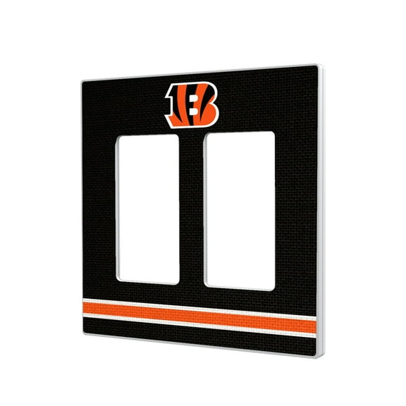 Cincinnati Bengals Stripe Double Rocker Light Switch Plate