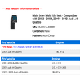 thumbnail image 2 of Main Drive Multi Rib Belt - Compatible with 2002 - 2004, 2009 - 2012 Audi A4 Quattro 2003 2010 2011, 2 of 2