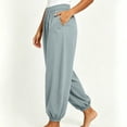thumbnail image 4 of Admvng Women's Pants with Pockets Solid Wide Leg Elastic Waist Casual Jogger Pants Full Length Pants, 4 of 6