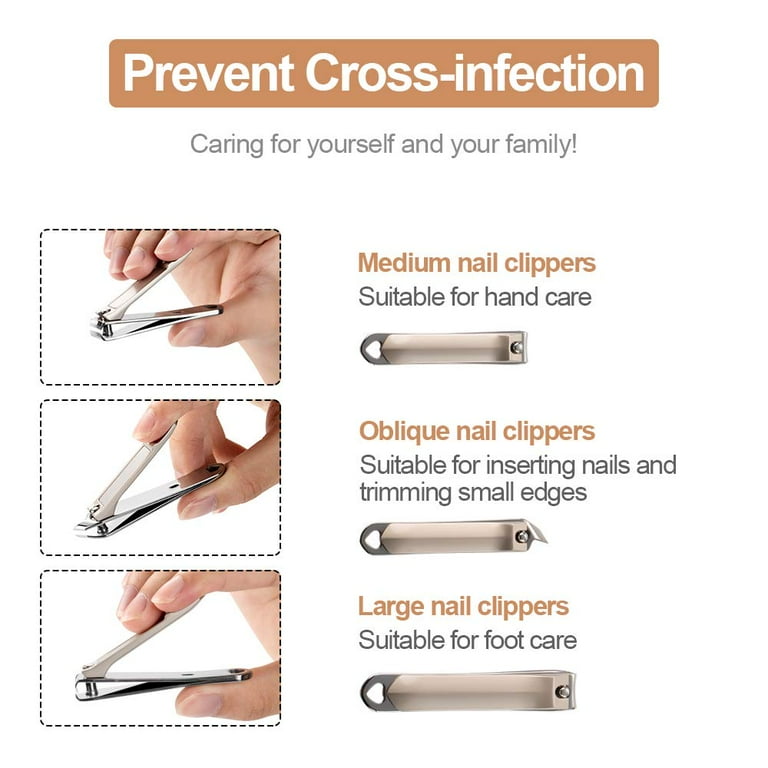 Nail Clipper With Catcher, Slanted Edge Nail Cutting Clippers