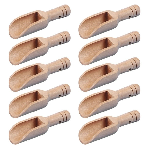 10 Uds Mini cuchara de madera, cuchara de té para el día , cucharas para servir, pequeña, cuchara para granos de café, para té, leche en polv 75mm