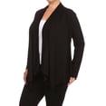 thumbnail image 3 of Women's Plus Size Casual Long Sleeve Draped Open Cardigan XL-4XL, 3 of 6