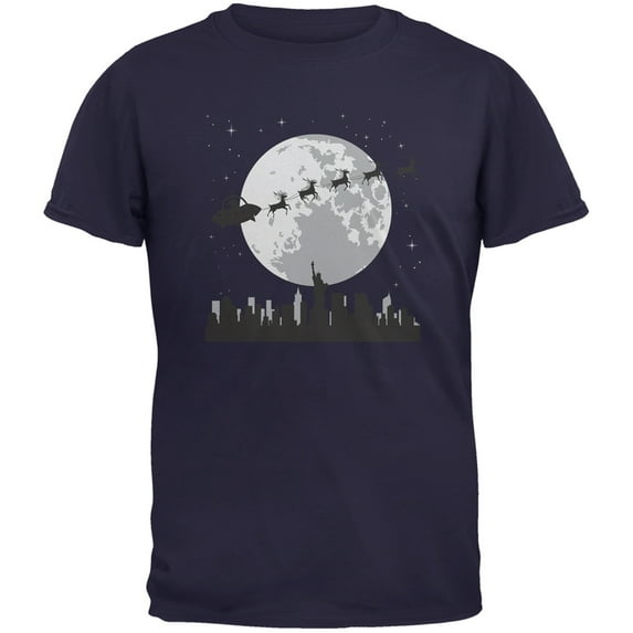 Alien Santa Sleigh Navy Youth T-Shirt - Youth Small