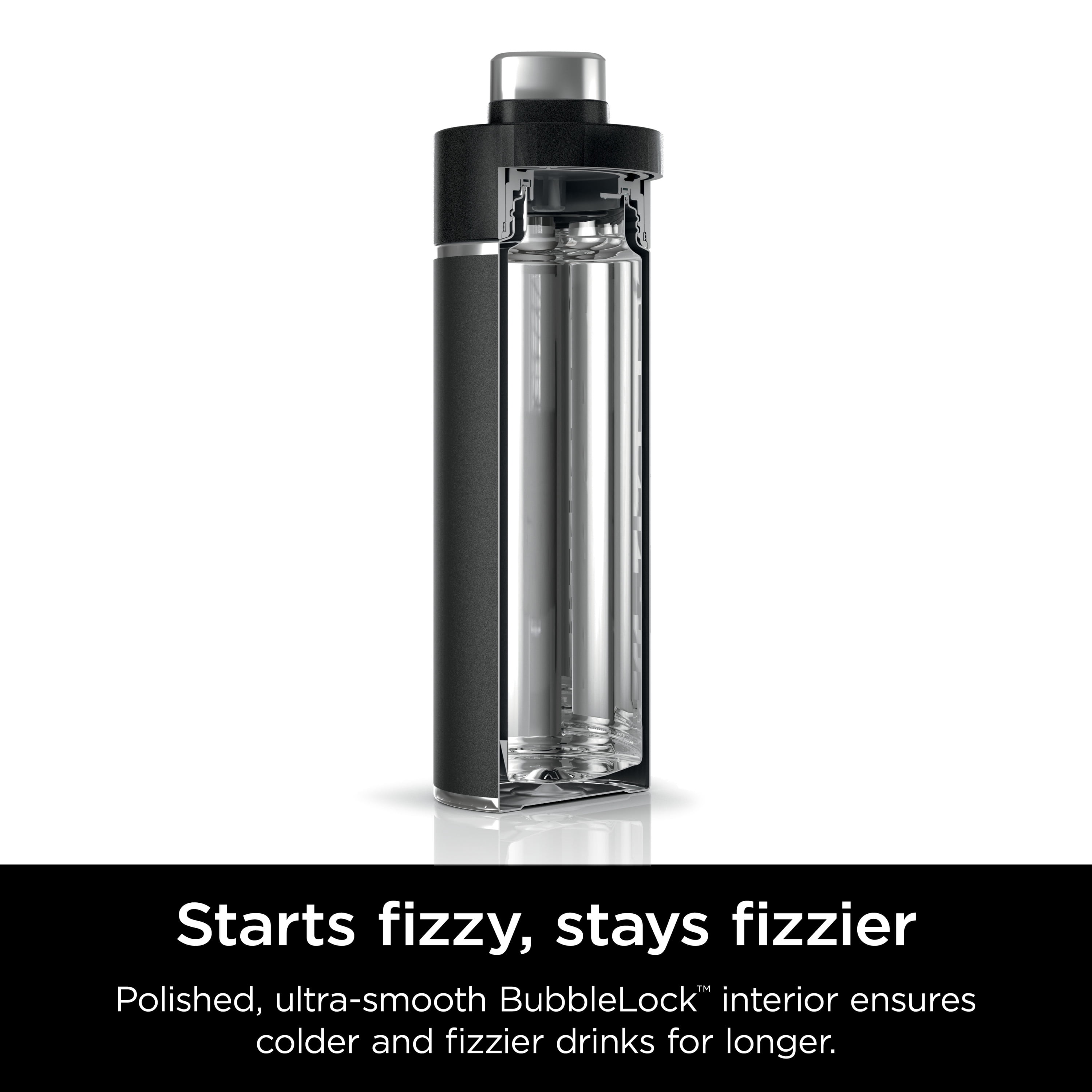 Ninja Thirsti 18 oz Travel Water Bottle, Stainless Steel, Leak Proof, 24 Hours Cold, Black