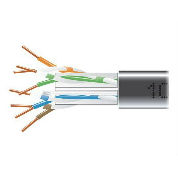 Black Box EYN881B-PB-1000 1000ft GigaTrue Cat.6 Bulk Plenum Network Cable Black
