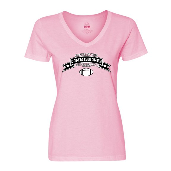 Inktastic Fantasy Football Office of the Commissioner Women's V-Neck T-Shirt