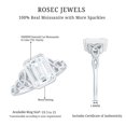 thumbnail image 5 of Rosec Jewels Moissanite Emerald Cut Engagement Ring 2 Ct - Celtic Knot Ring for Women - D-VS1 Quality, 18K White Gold, US 11.50, 5 of 8