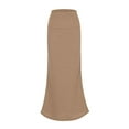 thumbnail image 2 of Riforla Slim Fit Ruched Pencil Skirts for Women High Waisted Elastic Band Bodycon Shirring Skirt Skirt and Fishtail Skirt Womens Skirts Khaki L, 2 of 5