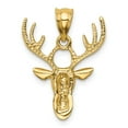 thumbnail image 4 of 14k Yellow Gold Polished Deer Head Pendant, 4 of 5