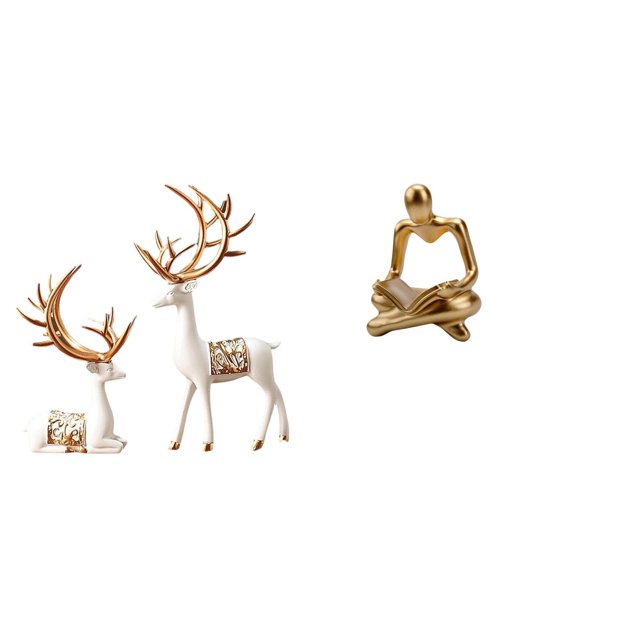 Estatuas Europeas De Renos Y Figuras De Pensadores Abstractos Creativos, Esculturas Artesanales Coleccionables Para La Decoración De La Sala De Estar, Ideal Para Amantes De Los Ciervos.