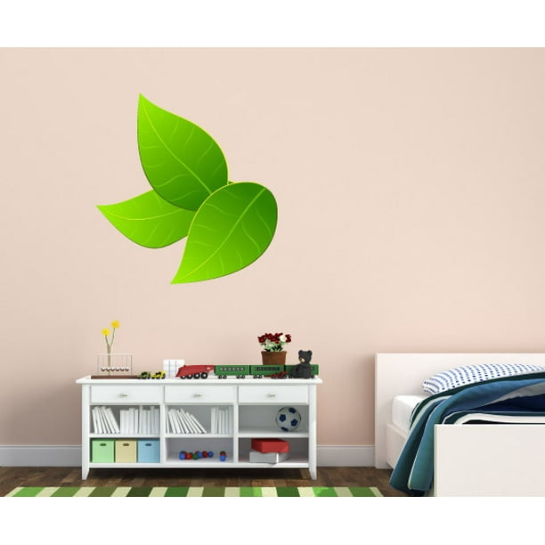 Green Leaf Wall Decal Vinyl Decal Car Decal Idcolor040 25