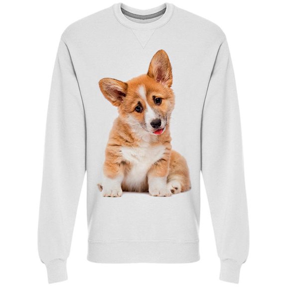 Cute Puppy With Inclined Head Sweatshirt Men -Image by Shutterstock Men Sweatshirt, Male Medium