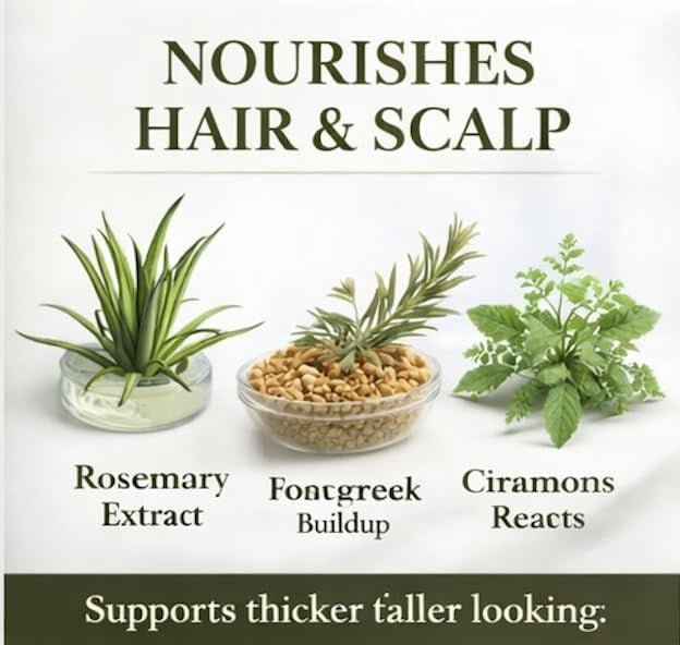 500ML Rosemary + Fenugreek Botanical Hair Growth Shampoo With Real Visible Pieces of Rosemary, Fenugreek & Cinnamon