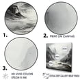 thumbnail image 3 of Designart "Monochrome Mountain Stream Mystery" Landscape River Cave Floater Framed Canvas Wall Art, 3 of 5