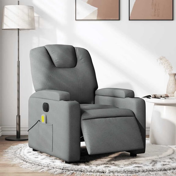 vidaXL Electric Massage Recliner Chair Dark Gray
