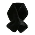 thumbnail image 2 of dianhelloya Female Winter Faux Rabbit Fur Scarf Solid Color Thickened Plush Girls Scarf Evening Dress Furry Neck Collar Christmas Gift Black, 2 of 7