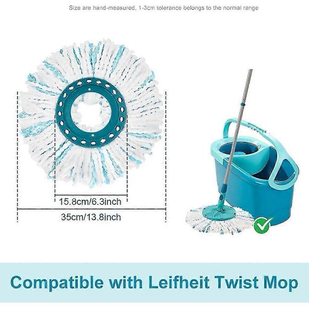 Comfortable Set With Two Mop Replacement Heads For Leifheit Clean Disc ...