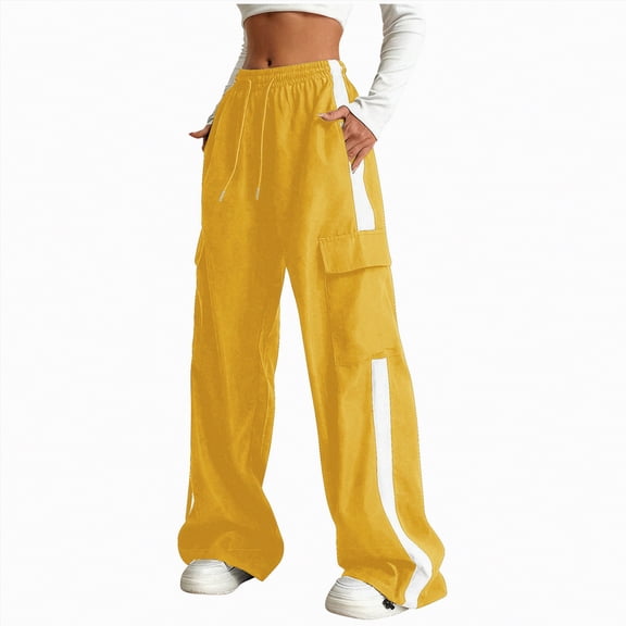 UAYOTSE Girl's Athletic Track Pants Wide Straight Leg Pants Fitness Clothing,Sizes 9-10 Years