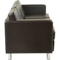 OSP Home Furnishings Pacific Easy-Care EspressoFaux Leather Sofa Couch ...