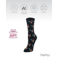 thumbnail image 6 of MeMoi Early Bird Rooster Bamboo Blend Crew Novelty Socks - Womens - Female, 9-11, Black, 6 of 7