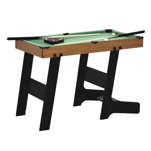 38" Foldable Pool Table Set, Mini Billiards Table for Family Game Room, Includes Cues, Balls & Accessories