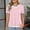 Pink, variant on Women's Mock Double Layer Colorblock Round Neck Short Sleeve Casual Daily Relaxed Tailored Spring Shirt XXL