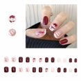 thumbnail image 1 of AYA Ongles Courts Blancs et Rouges pour Noël Nouvel An Bonhomme de Neige Champ de Neige Poudre d'Ongle Assiette 2ml, 1 of 9