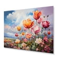 thumbnail image 2 of Designart "Denmark Multicolor Tulip landscapes I" Floral Metal Art Living Room, 2 of 5