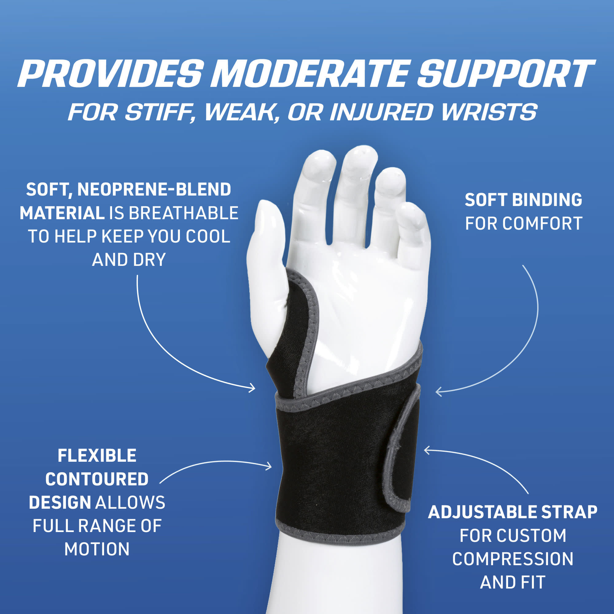 ACE Brand Adjustable Wrist Support Brace, Black photo 4