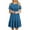 Blue dresses for women 2023, variant on Usmixi Dresses for Women Casual Elastic Waist Ruffle Swing Cold Shoulder Short Dresses Round Neck Short Sleeve Solid Summer Mini Formal Dress Blue m