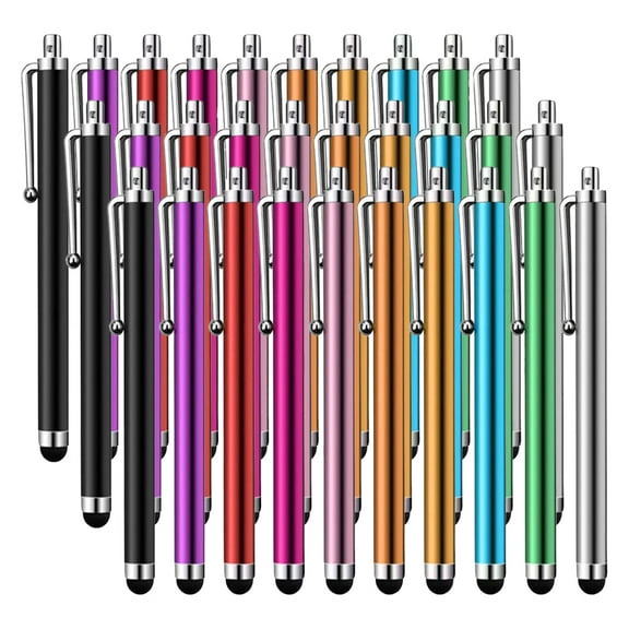 Stylus Pen, iClover 30PCS Pencil Mini Stylus Fine Point Metal Touchscreen Pen for 13/12/11/PRO/Pro Max/X/XS MAX, iPad, iPod, Samsung, Android Phone, Kindle, Tablet PC, Compatible with All Devices