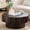 Dark Brown, variant on S-HOME Flower Design Coffee Table 31.50 Inches with MDF Structure and Storage for Clutter-Free Living Room Setup, Dark Brown