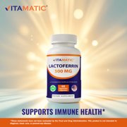Vitamatic Lactoferrin 500mg, 60 Vegetable Capsules - Promotes Healthy Immune Function*