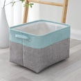 thumbnail image 6 of Foldable Fabric Storage Bin - Large-Capacity Organizer for Clothes/Toys/Gifts, Soft Collapsible Storage Basket for Home Use, Durable Washable Fabric with Reinforced Handles, 15*11*9in, Green, 6 of 7